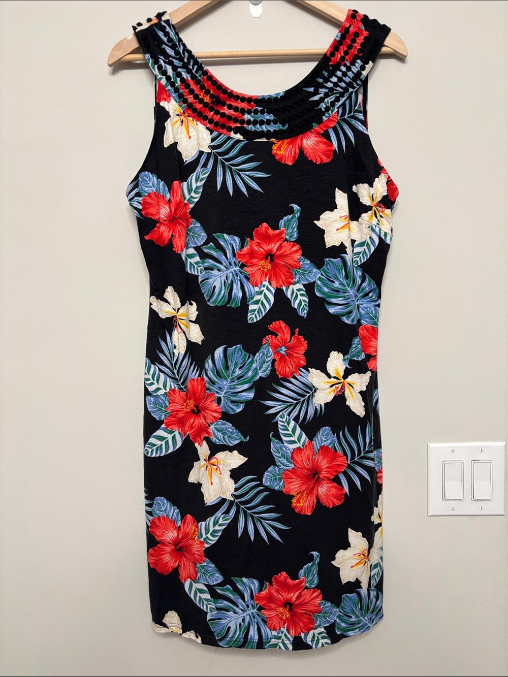 Tommy Bahama Women’s Black Floral Sleeveless Dress Medium M